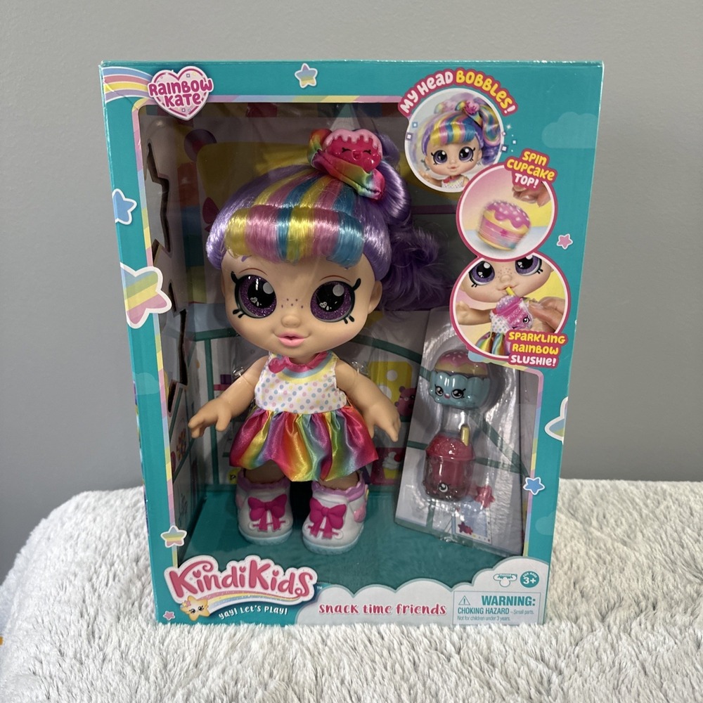Kindi Kids Snack Time Friends - Pre-School Play Doll, Rainbow Kate - for Ages 3+